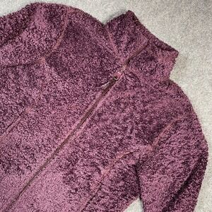 VTG Y2K Cabelas Jacket Women's Purple Sherpa Faux Fur Full‎ Zip Size S Reg